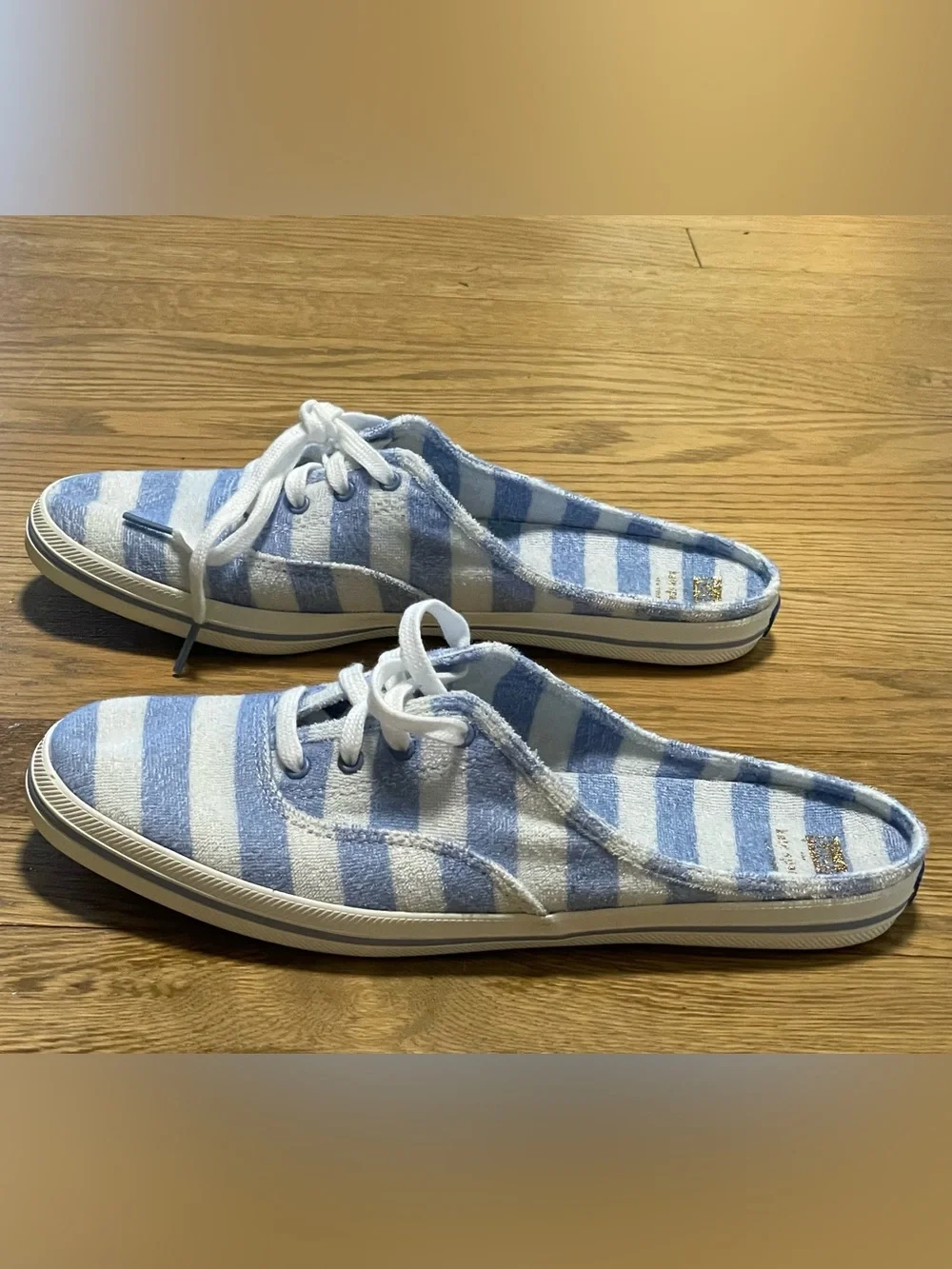 NWOT - Keds x Kate Spade Moxie Mule Terry Cloth Blue Striped Slip On Sneakers